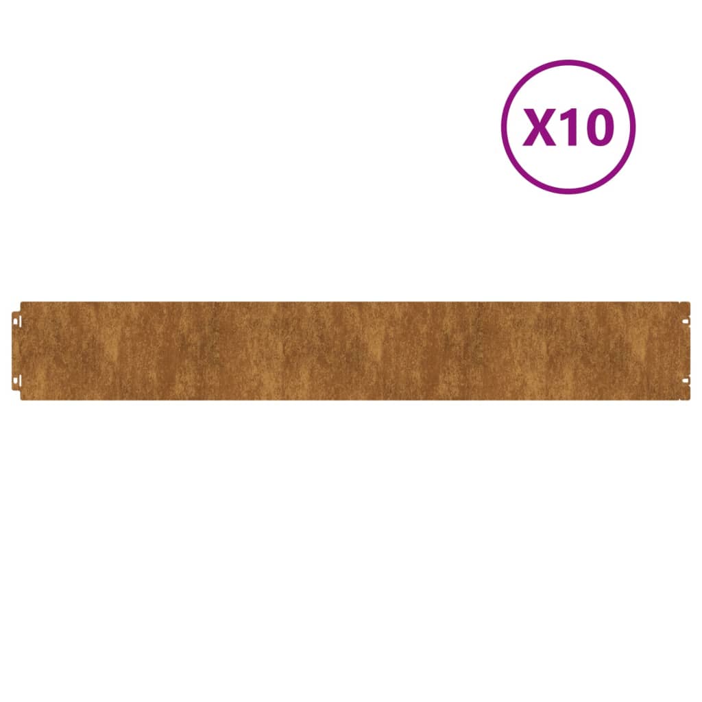 Borduri de gazon 10 buc. 15x103 cm otel Corten flexibil