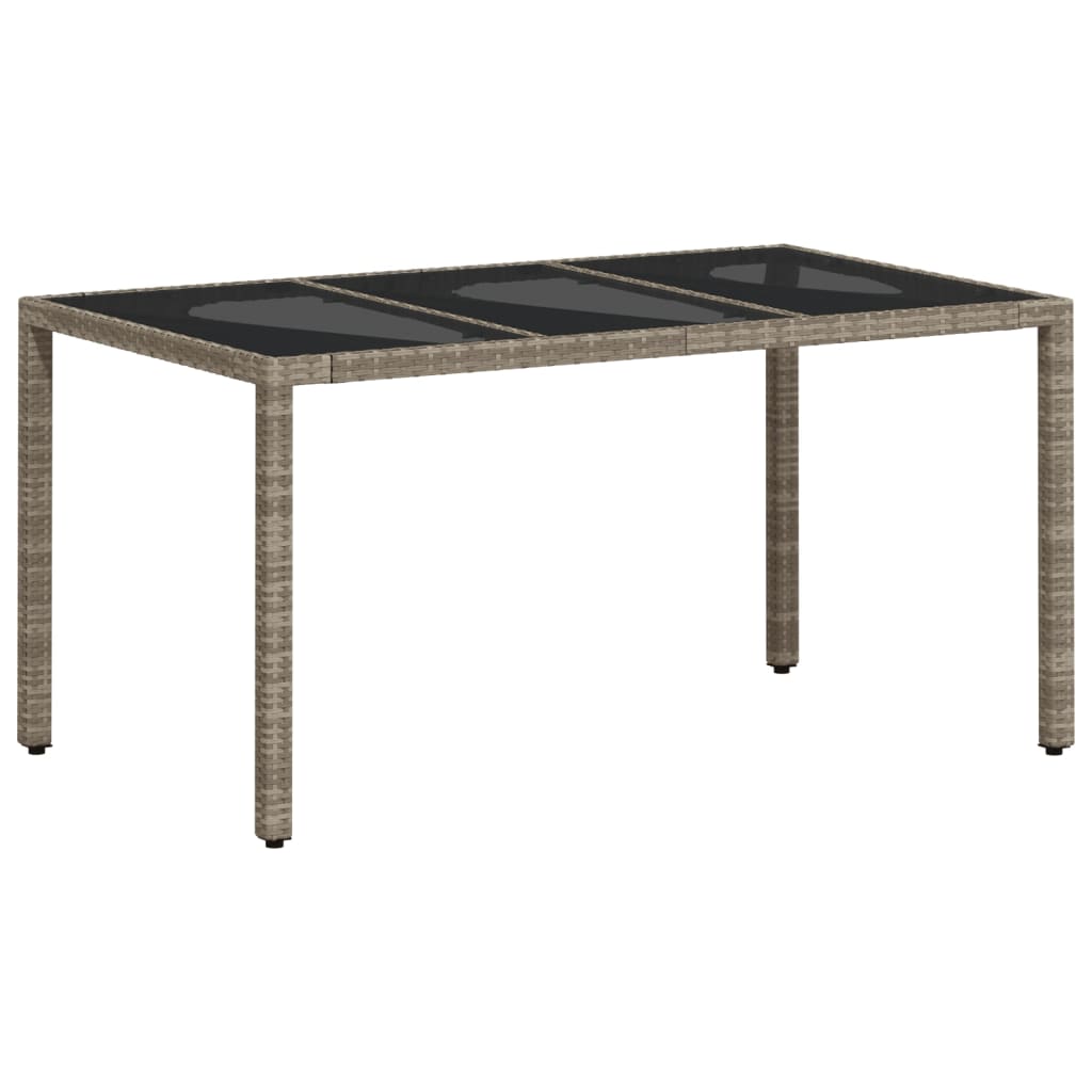 Set mobilier gradina perne 5 piese gri deschis poliratan sticla — imaginea 4
