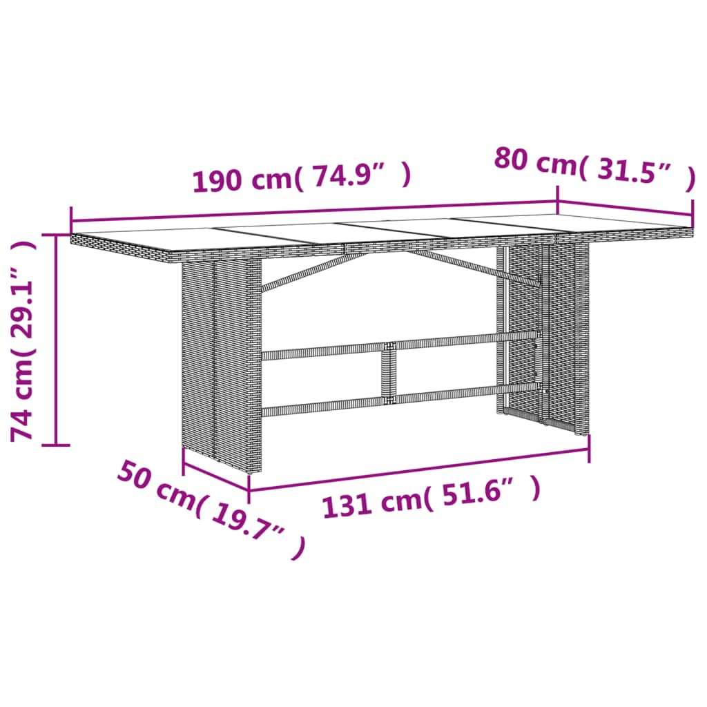 Set mobilier de gradina cu perne, 7 piese, gri, poliratan — imaginea 11