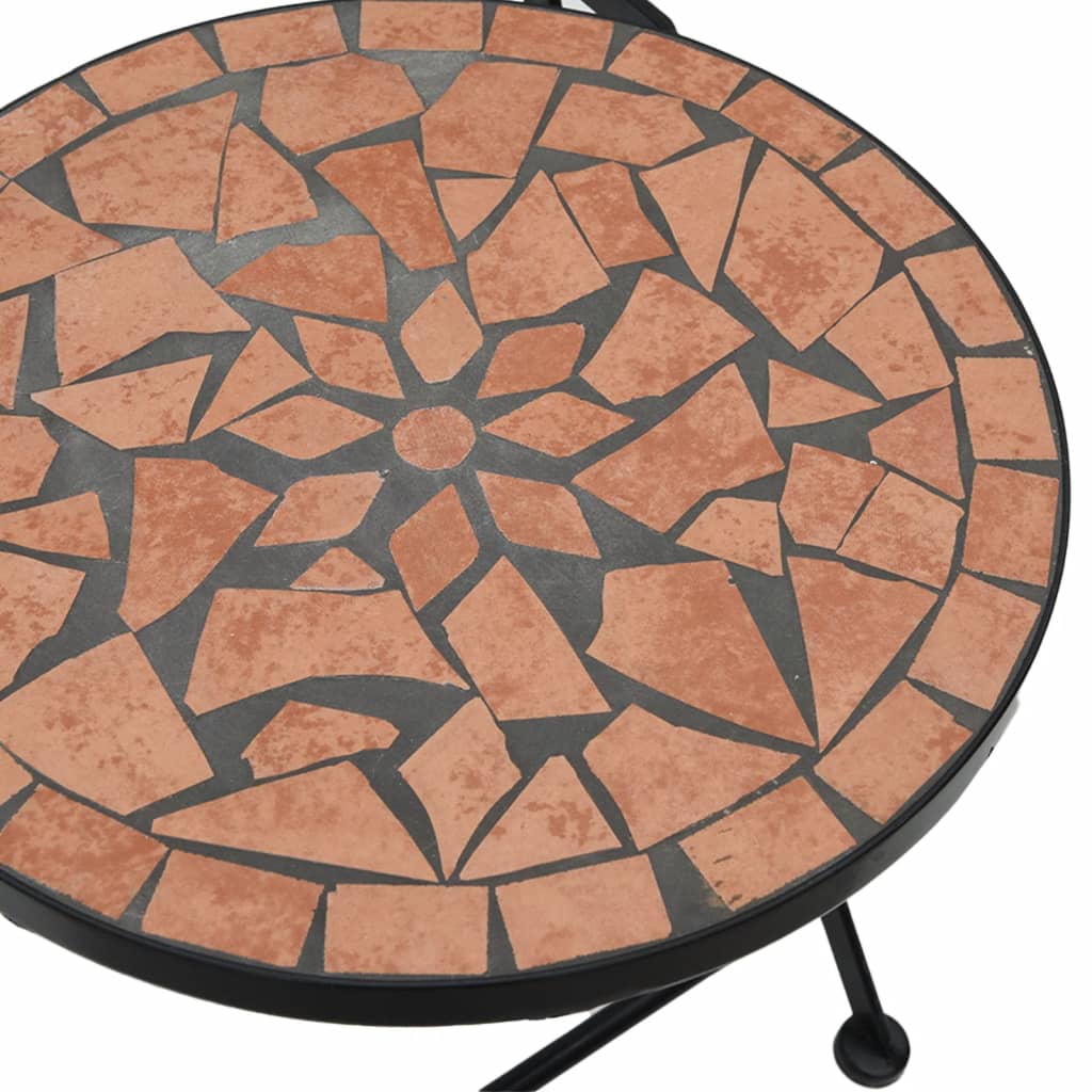 Set de bistro cu mozaic, caramiziu, fier si ceramica — imaginea 11