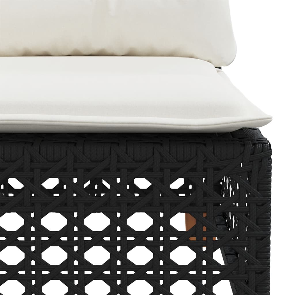 Set canapele de gradina cu perne, 11 piese, negru, poliratan — imaginea 6