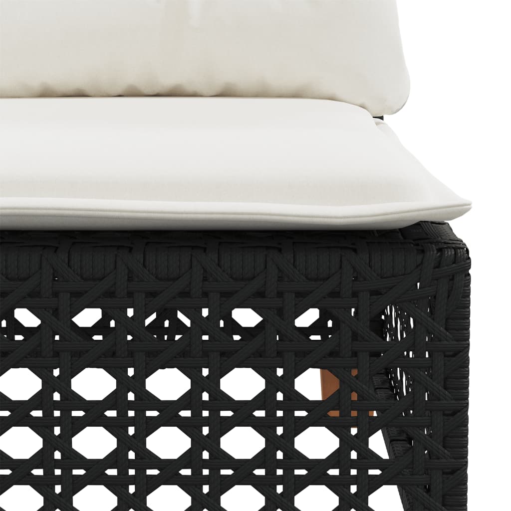 Set mobilier de gradina cu perne, 5 piese, negru, poliratan — imaginea 6