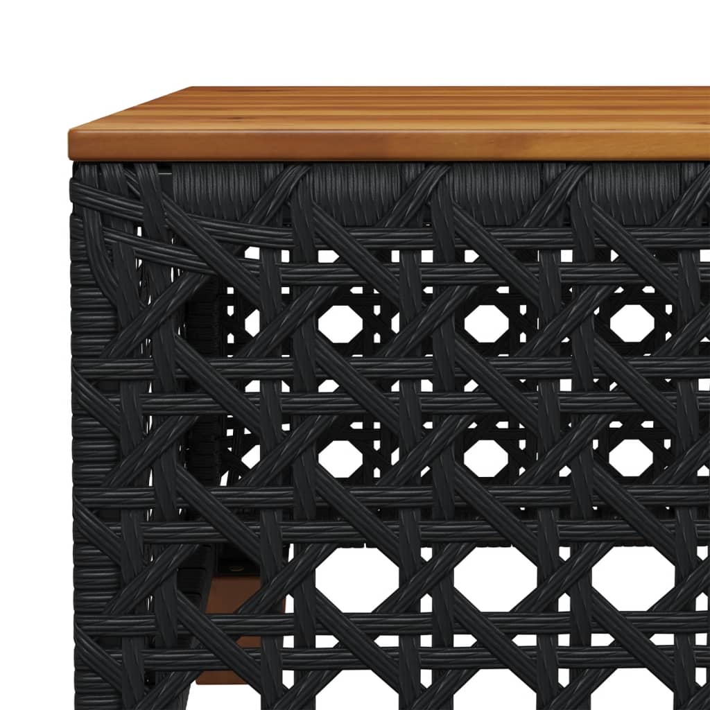 Set mobilier de gradina cu perne, 5 piese, negru, poliratan — imaginea 7