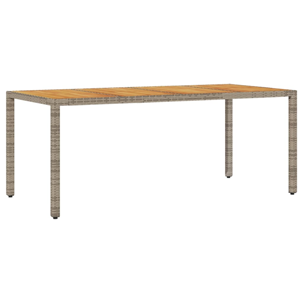 Set mobilier gradina cu perne 9 piese gri poliratan/lemn acacia — imaginea 4