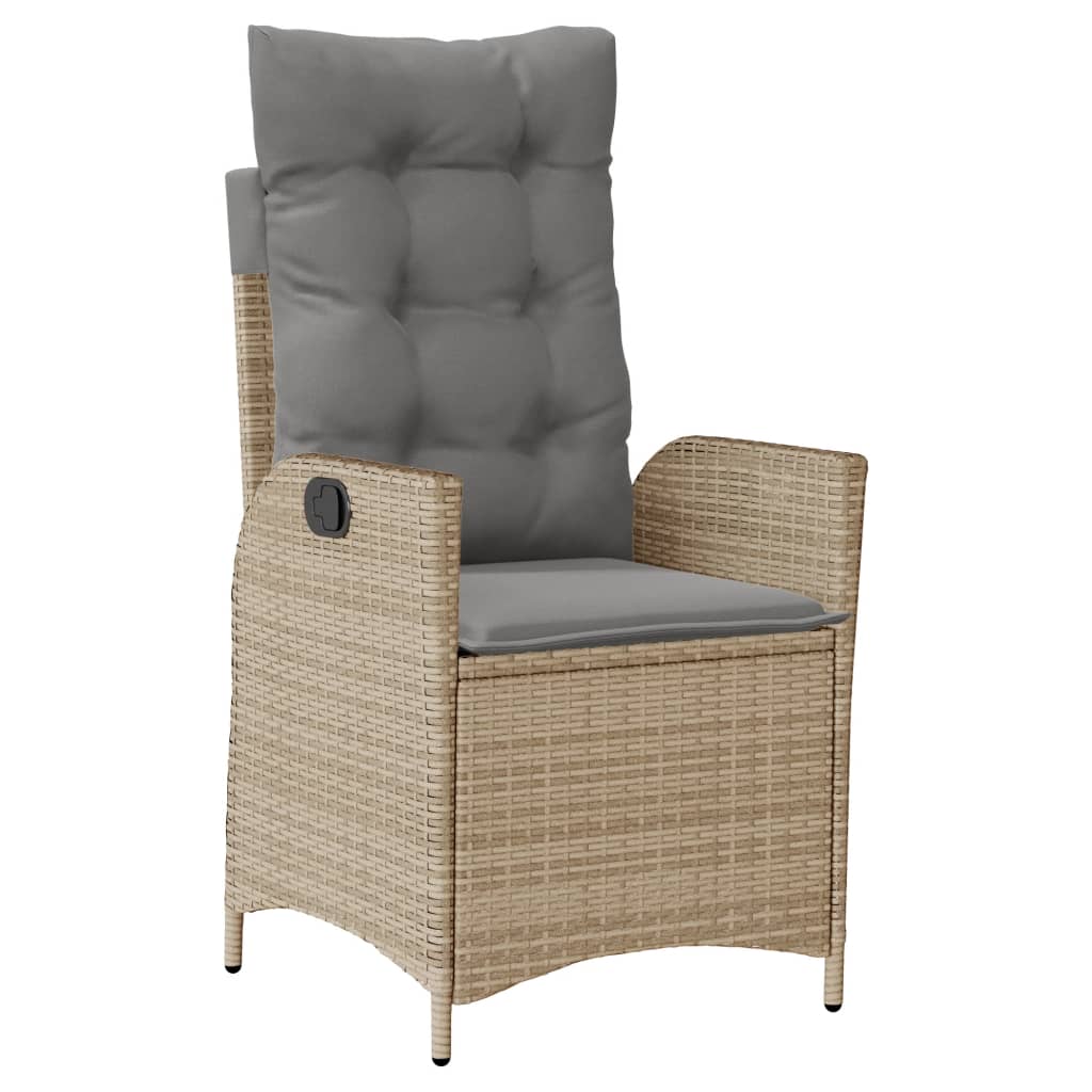 Set mobilier de gradina cu perne, 5 piese, bej, poliratan — imaginea 4