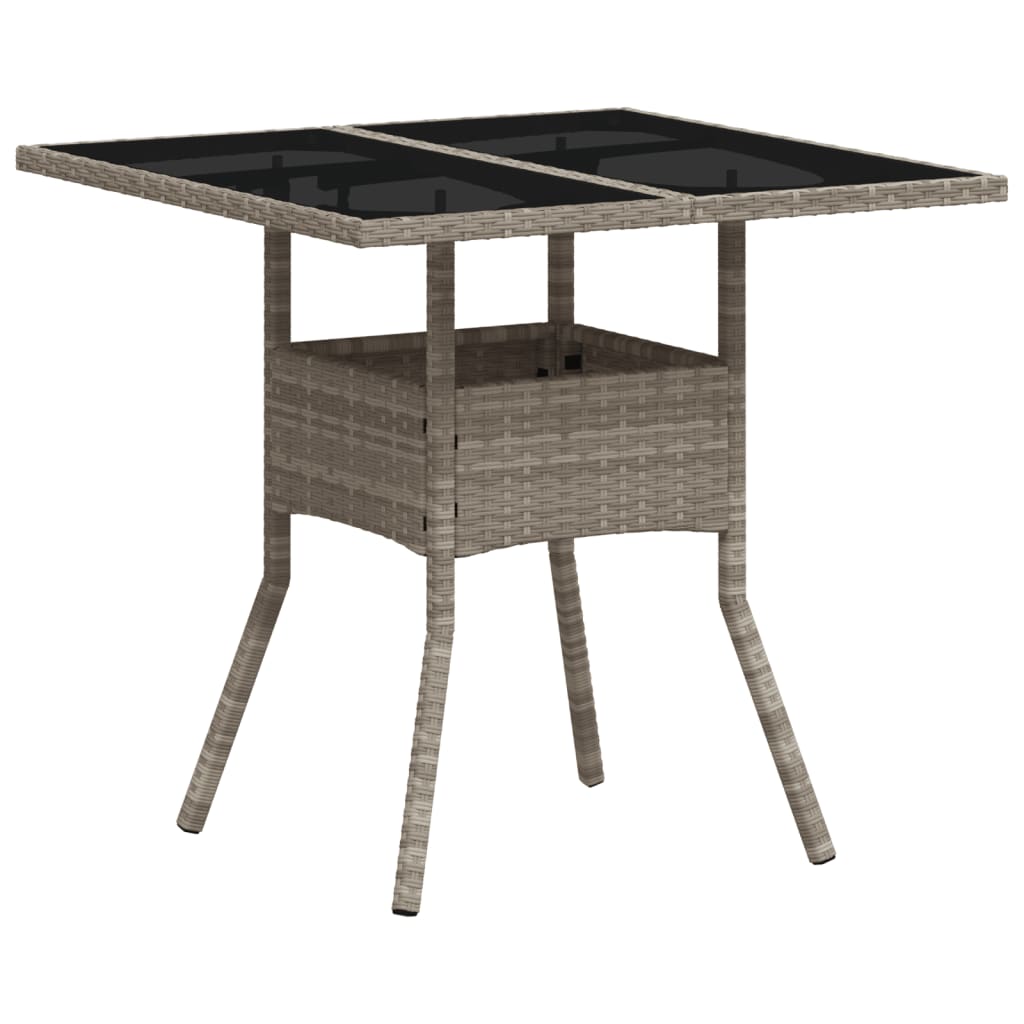 Set mobilier gradina perne 3 piese gri deschis poliratan sticla — imaginea 4