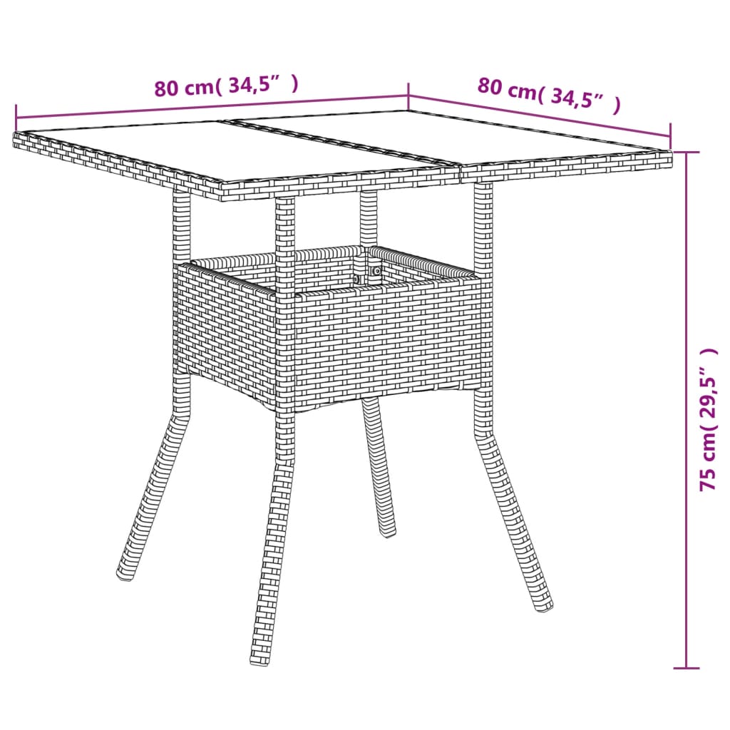 Set mobilier gradina perne 3 piese gri deschis poliratan sticla — imaginea 9