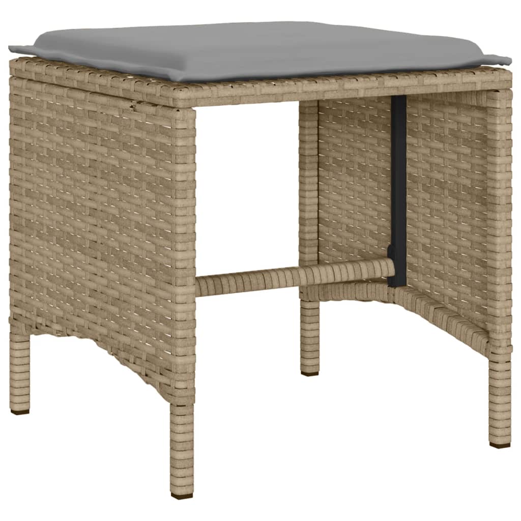 Set canapele de gradina, 4 piese, cu perne, bej, poliratan — imaginea 4
