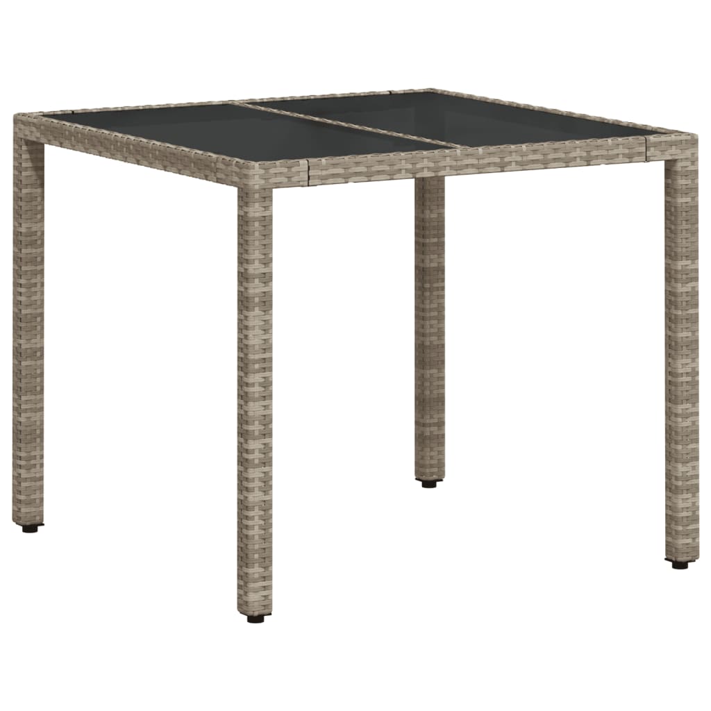 Set mobilier gradina perne 5 piese gri deschis poliratan sticla — imaginea 4