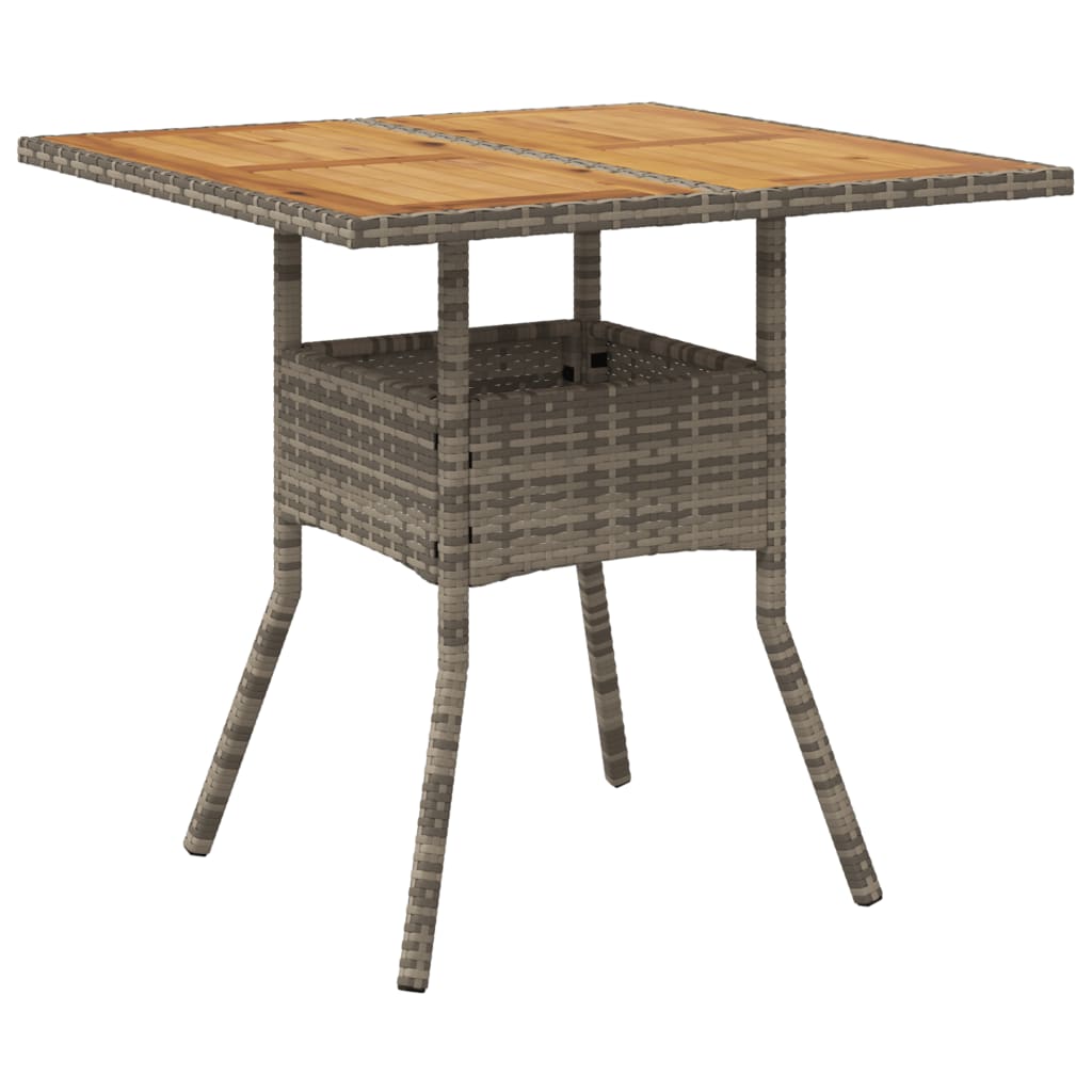 Set mobilier gradina cu perne 5 piese gri poliratan/lemn acacia — imaginea 4