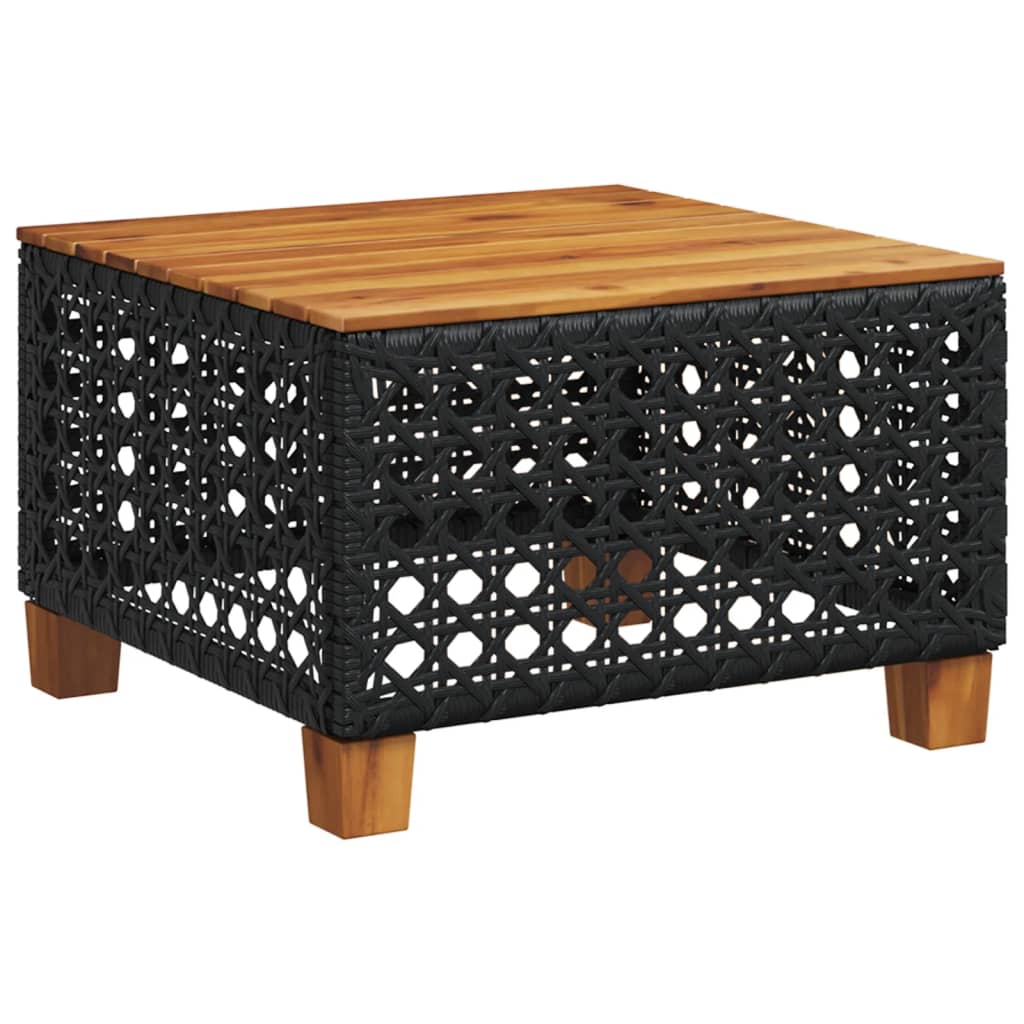 Set mobilier de gradina cu perne, 9 piese, negru, poliratan — imaginea 5
