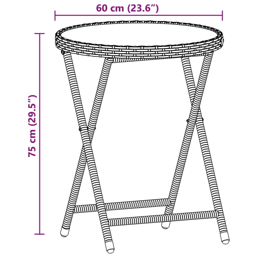 Set bistro cu perne, 3 piese, gri, poliratan si lemn acacia — imaginea 9