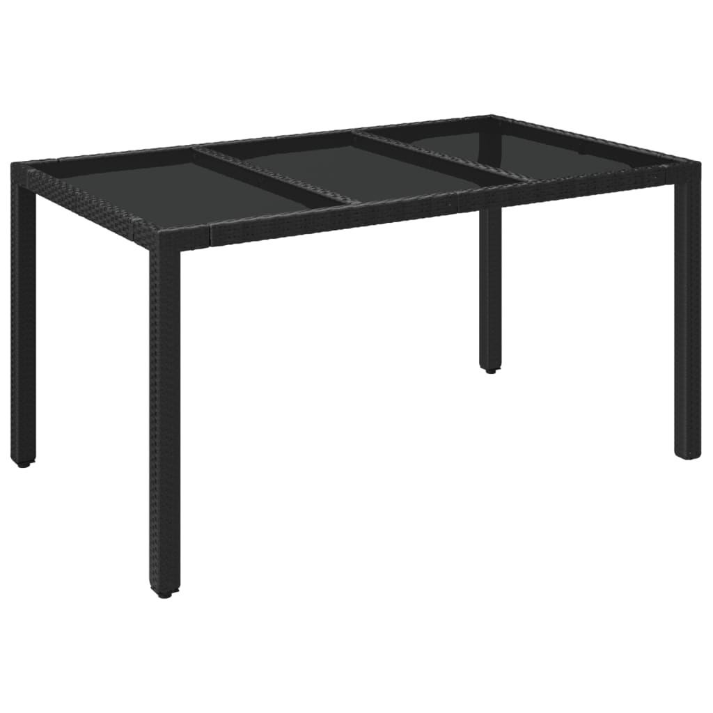 Set mobilier de gradina cu perne, 5 piese, negru, poliratan — imaginea 4