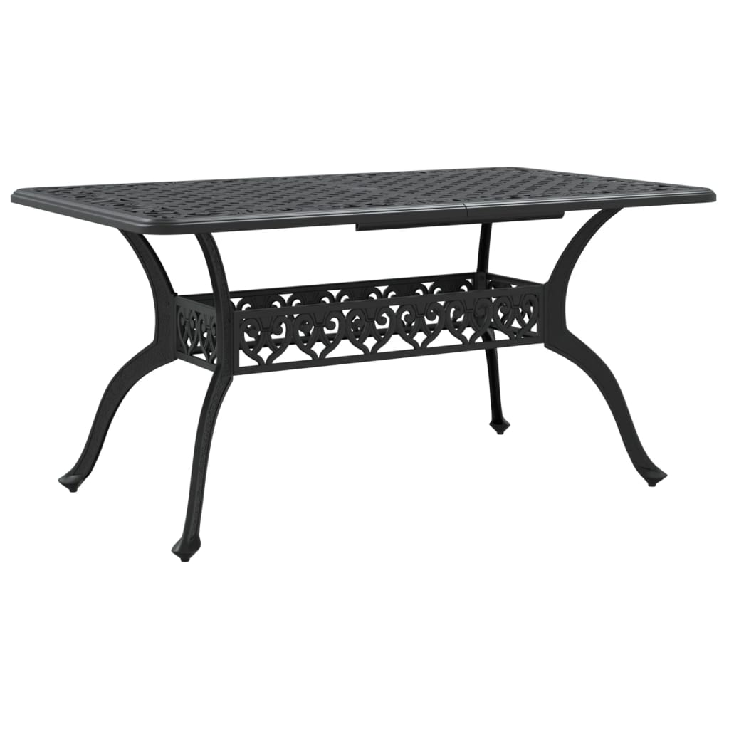 Masa de gradina, negru, 150x90x72 cm, aluminiu turnat