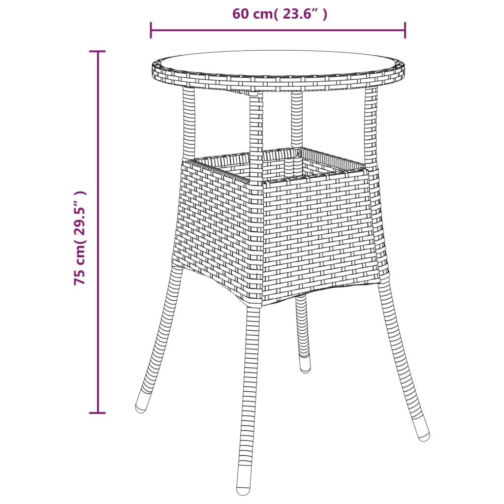 Set mobilier de gradina cu perne 5 piese gri poliratan & sticla — imaginea 9