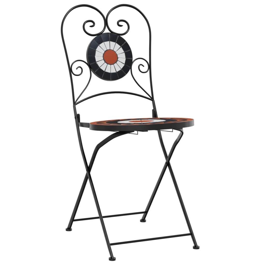 Set de bistro cu mozaic, fier și ceramica, cărămiziu și negru — imaginea 4