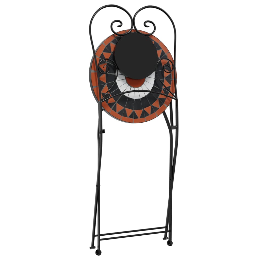 Set de bistro cu mozaic, fier și ceramica, cărămiziu și negru — imaginea 5