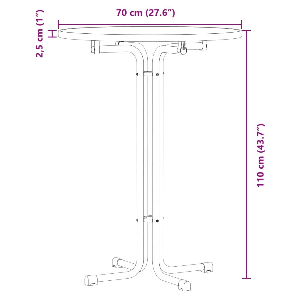 Masa de bucatarie, alb, Ø70x110 cm, lemn prelucrat si otel — imaginea 9