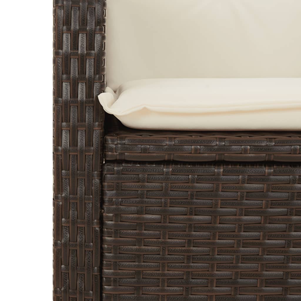 Set mobilier de gradina, 5 piese, cu perne, maro, poliratan — imaginea 5