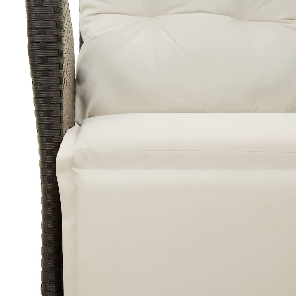 Set mobilier de gradina cu perne, 5 piese, negru, poliratan — imaginea 6