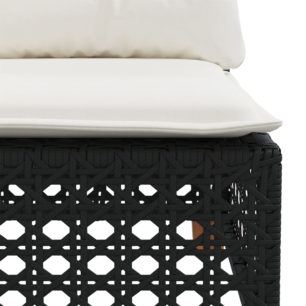 Set mobilier de gradina cu perne, 8 piese, negru, poliratan — imaginea 6