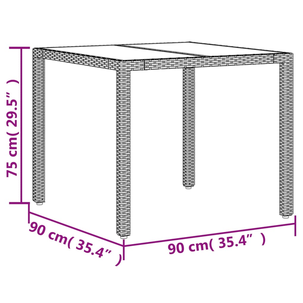 Set mobilier gradina cu perne 3 piese gri poliratan/lemn acacia — imaginea 9