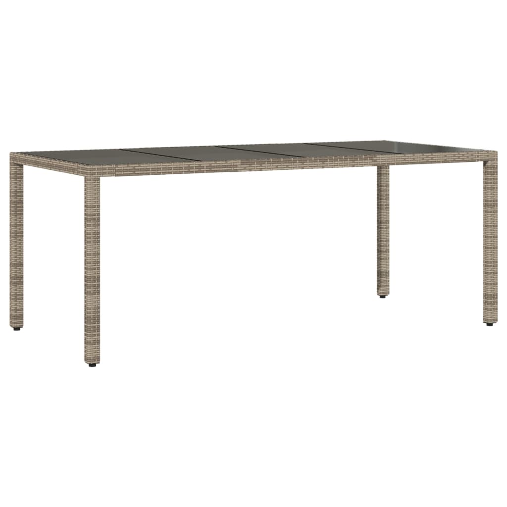Set mobilier de gradina cu perne 7 piese gri poliratan & sticla — imaginea 4