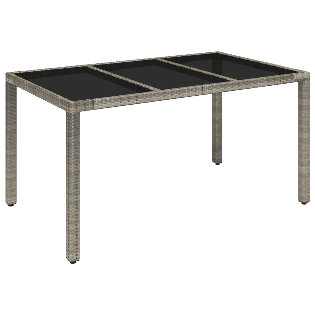 Set mobilier de gradina cu perne, 7 piese, gri, poliratan — imaginea 4