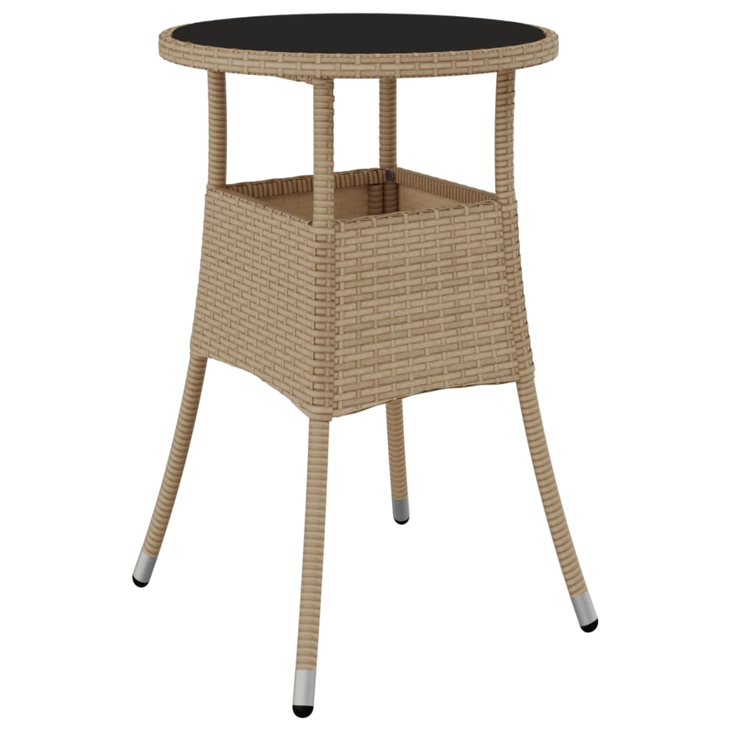 Set mobilier de gradina cu perne 5 piese bej poliratan & sticla — imaginea 4