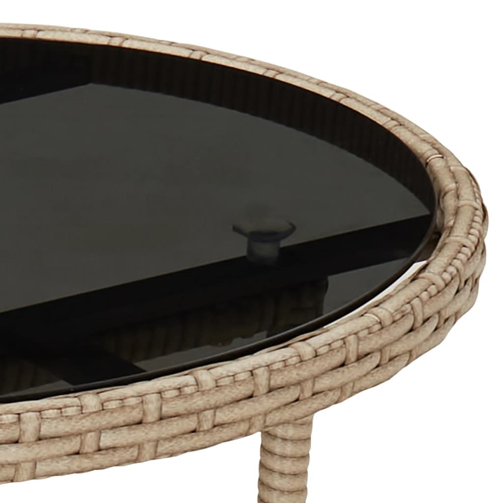 Set mobilier de gradina cu perne 5 piese bej poliratan & sticla — imaginea 6