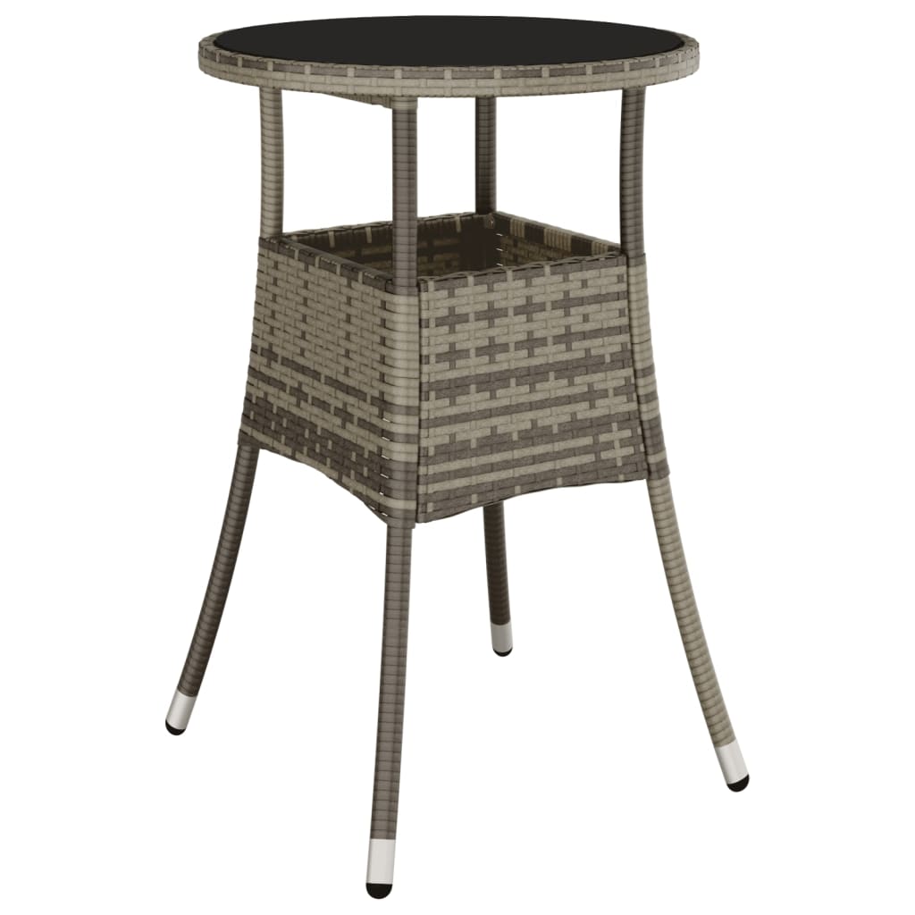 Set mobilier de gradina cu perne 5 piese gri poliratan & sticla — imaginea 4