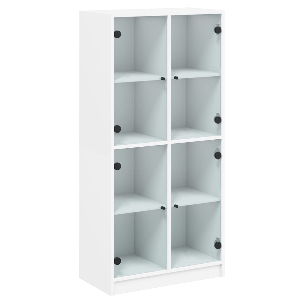Dulapuri inalte cu usi, alb, 68x37x142 cm, lemn prelucrat