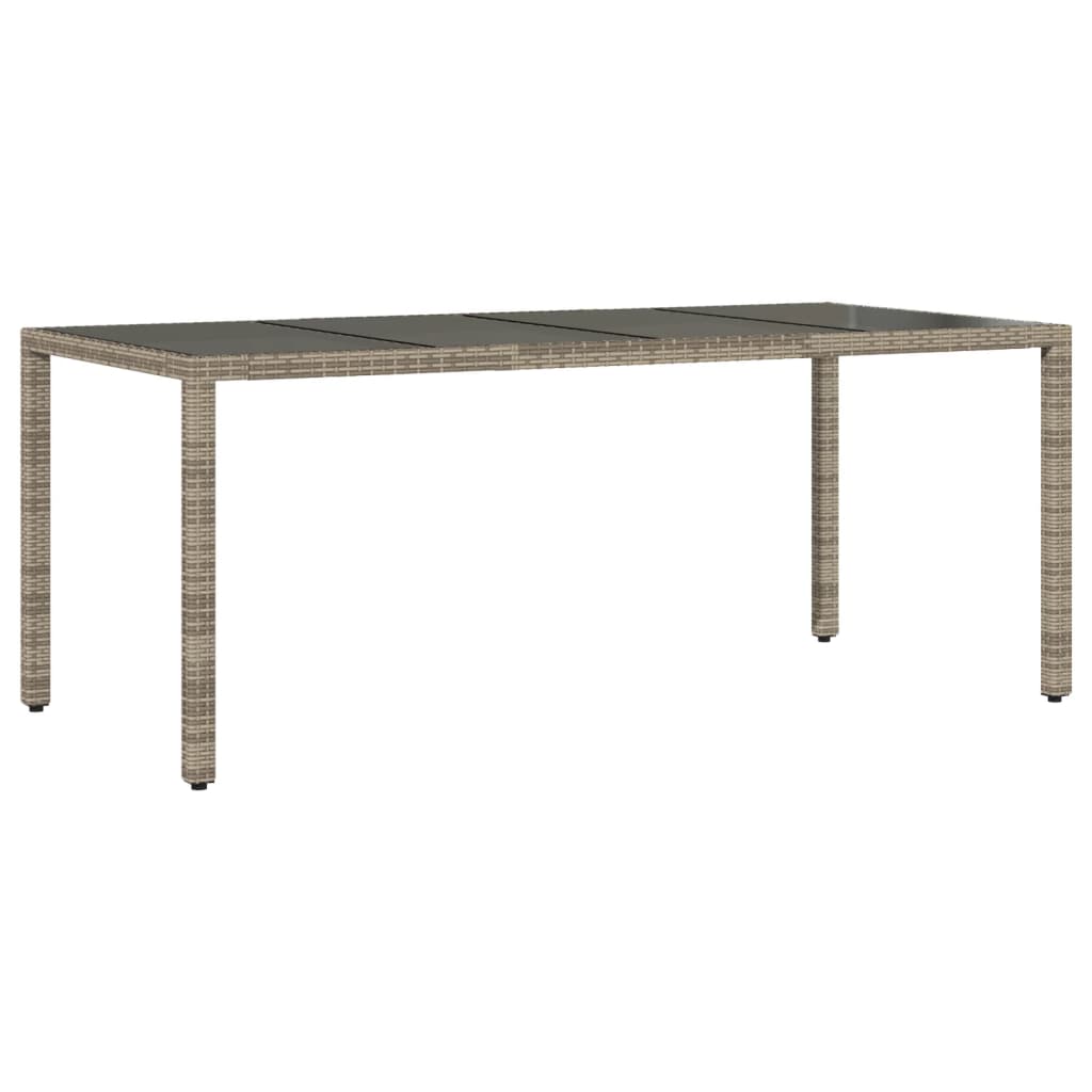 Set mobilier de gradina cu perne 9 piese gri poliratan & sticla — imaginea 4