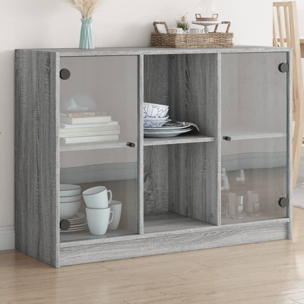 Servanta, gri sonoma, 102x37x75,5 cm, lemn prelucrat — imaginea 2