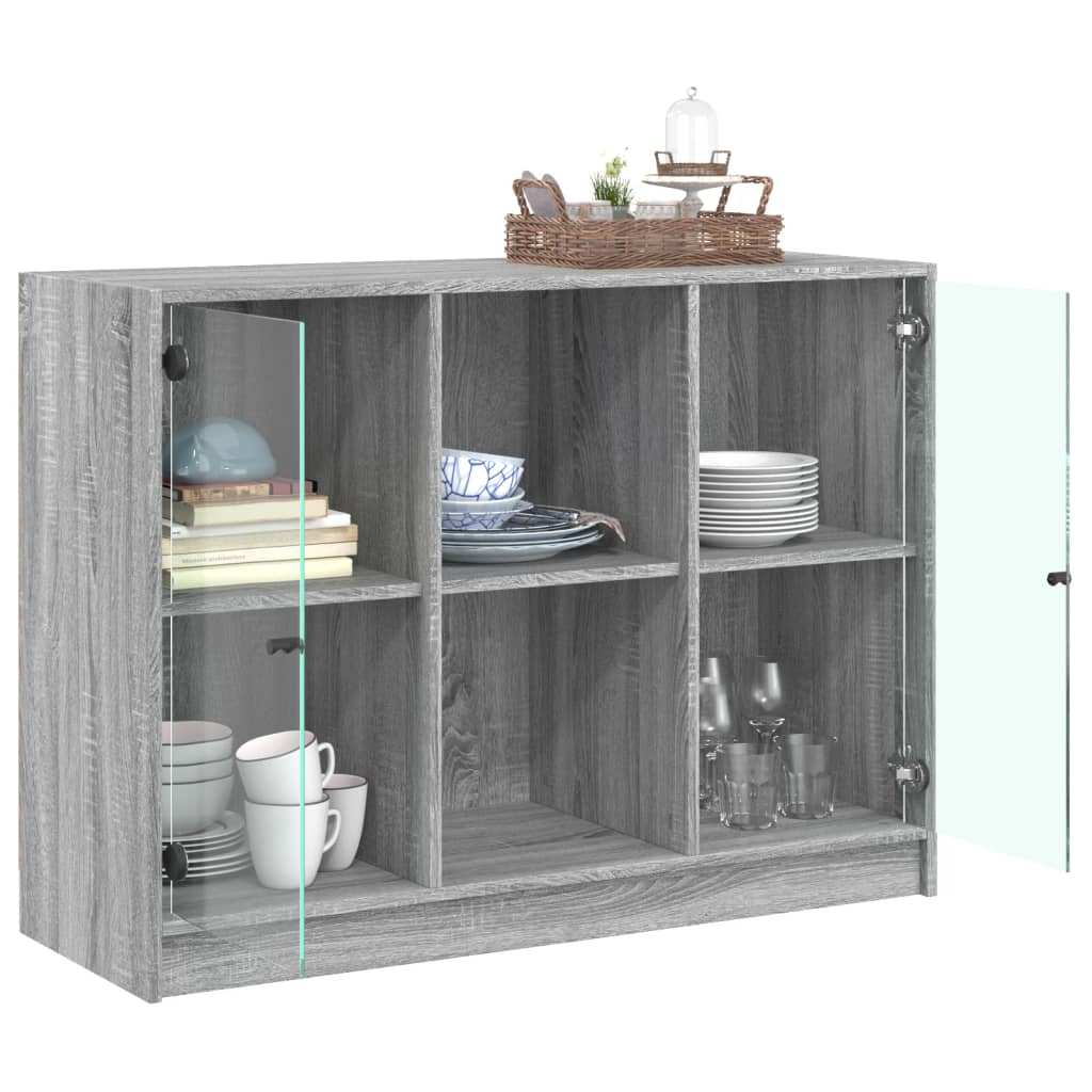 Servanta, gri sonoma, 102x37x75,5 cm, lemn prelucrat — imaginea 4