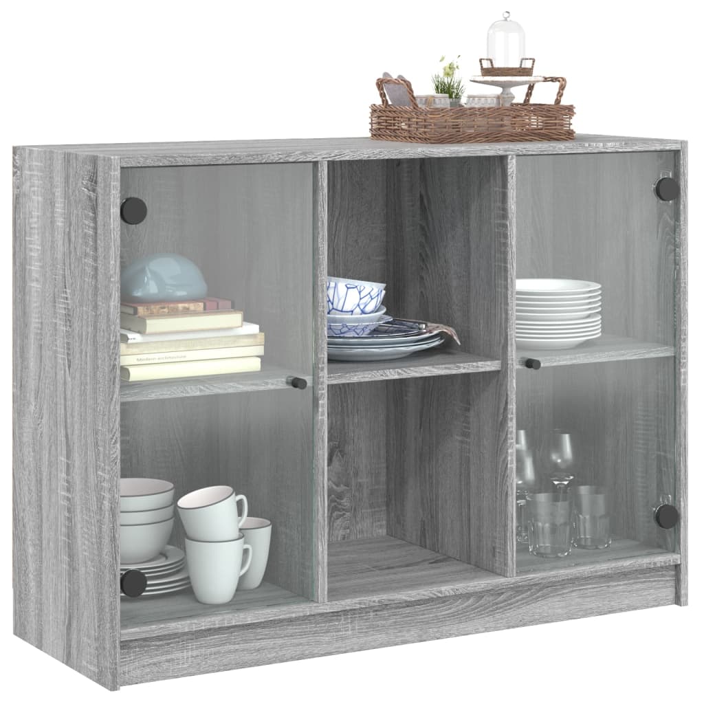 Servanta, gri sonoma, 102x37x75,5 cm, lemn prelucrat — imaginea 5