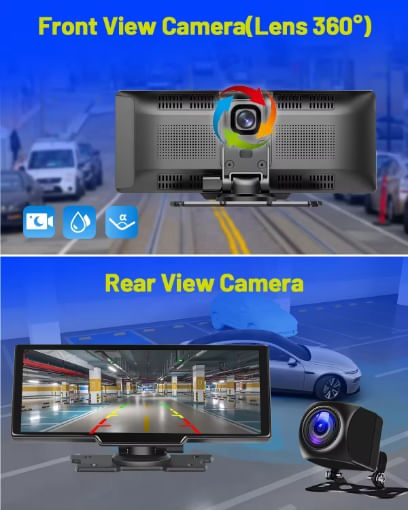 Ecran carpay portabil 3in1 9,3 android radio camera fata spate bt - imagine 2