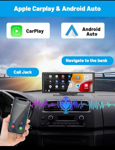 Ecran carpay portabil 3in1 9,3 android radio camera fata spate bt - imagine 4