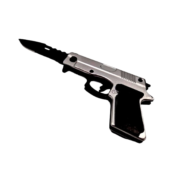 Briceag tip pistol, IdeallStore®, 18 cm, argintiu - 3 | YEO