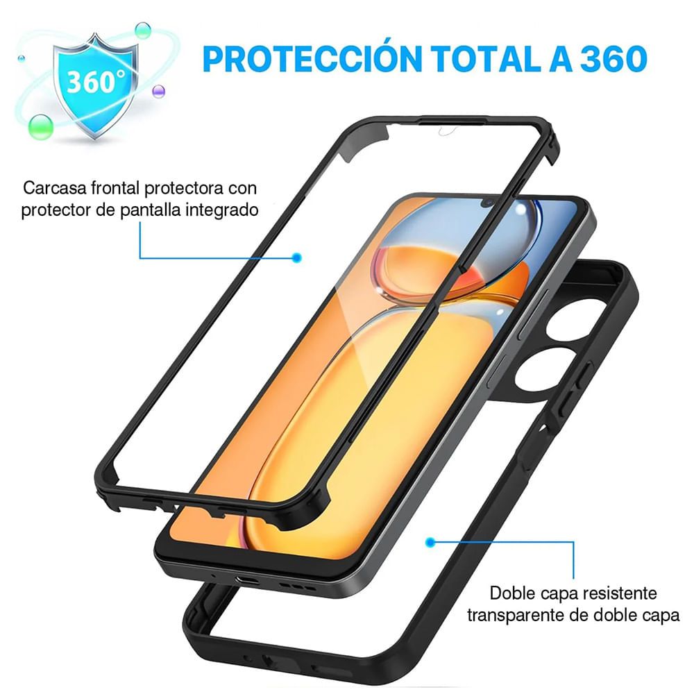 Husa pentru Xiaomi Redmi 13C 4G / Poco C65 + Folie - Techsuit ColorVerse 360 Series - Black - 3 | YEO