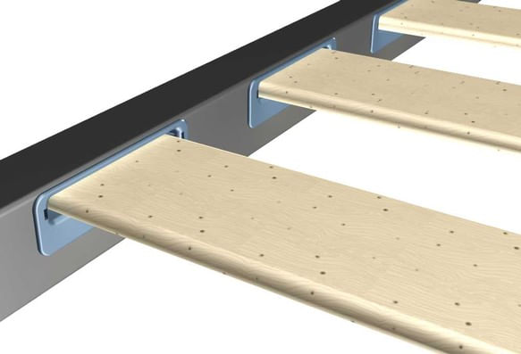 Somiera pat 80x200, 13 lamele lemn, cadru metal, fara picioare — imaginea 3