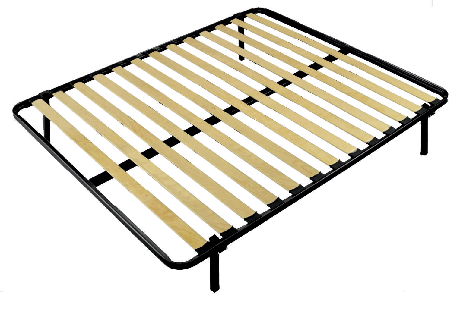 Somiera pat Milano 140x200, cu picioare 30 cm, 13 lamele lemn, cadru metal — imaginea 5