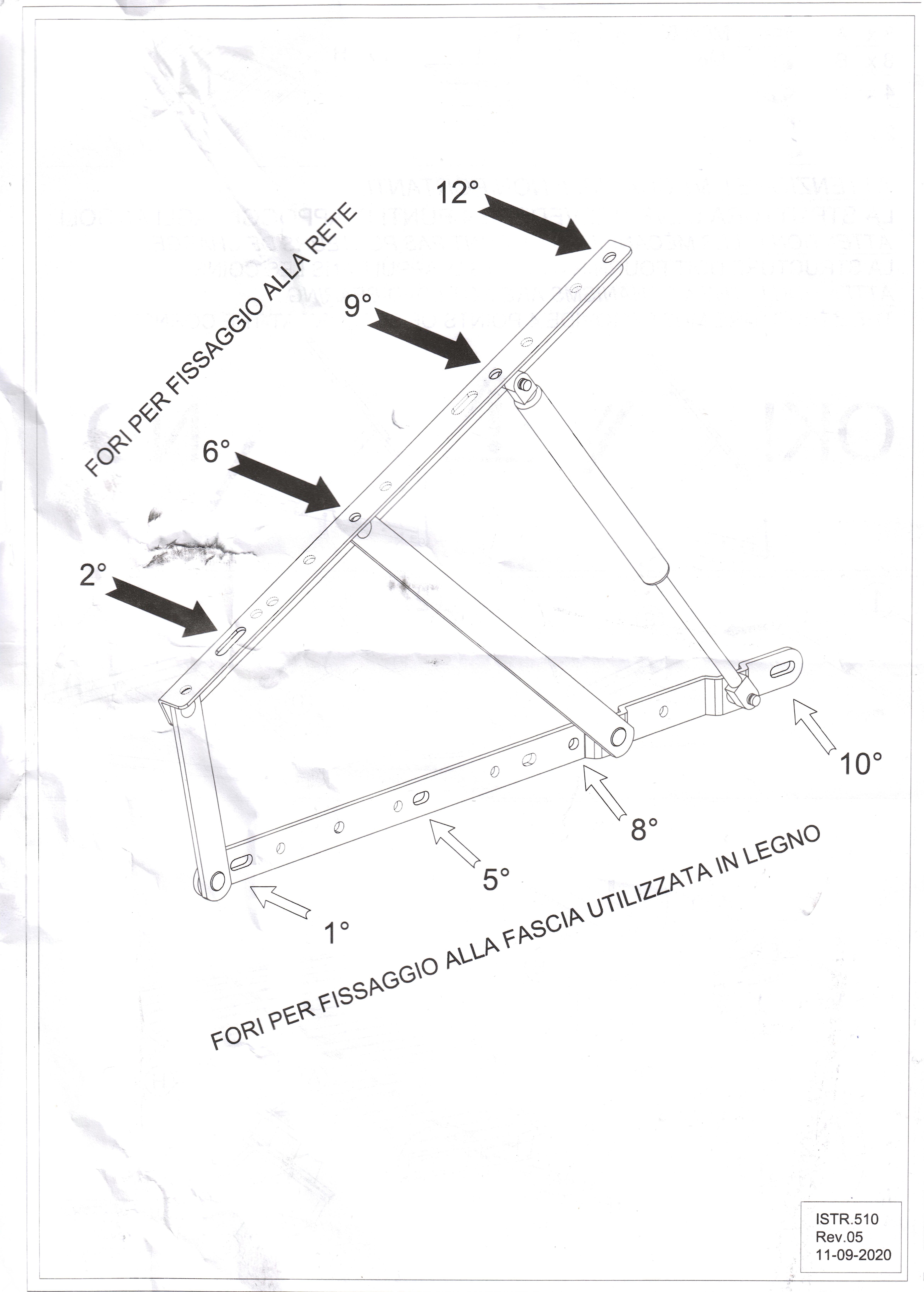 Somiera pat Sanremo 120x190 cu sistem rabatare, cadru metal, 12 lamele — imaginea 3