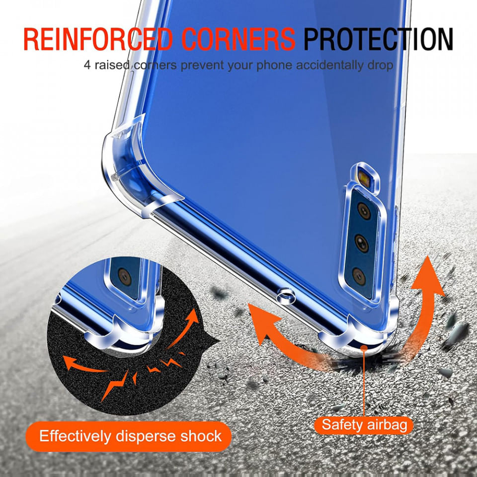Husa pentru Samsung Galaxy A7 2018 - Techsuit Shockproof Clear Silicone - Clear - 2 | YEO