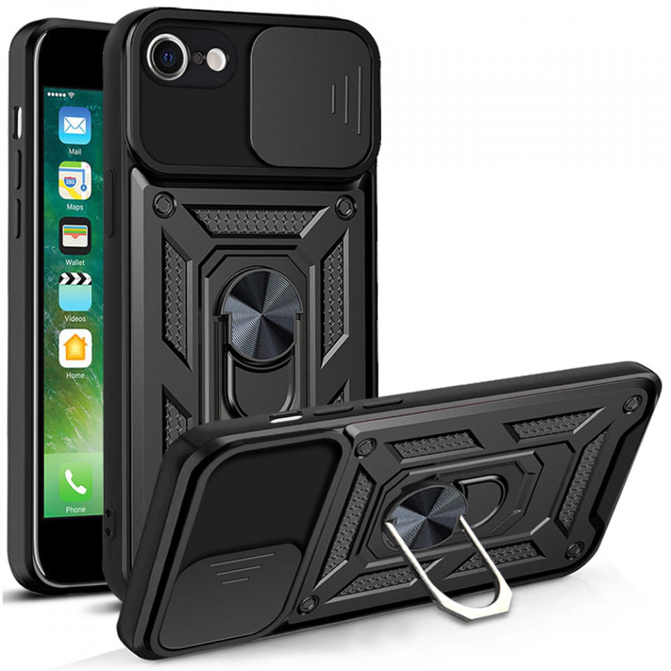 Husa pentru iPhone 7 / 8 / SE 2, SE 2020 / SE 3, SE 2022 - Techsuit CamShield Series - Black - 1 | YEO