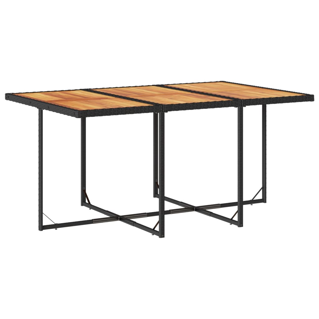 Set mobilier de gradina cu perne, 7 piese, negru, poliratan — imaginea 4