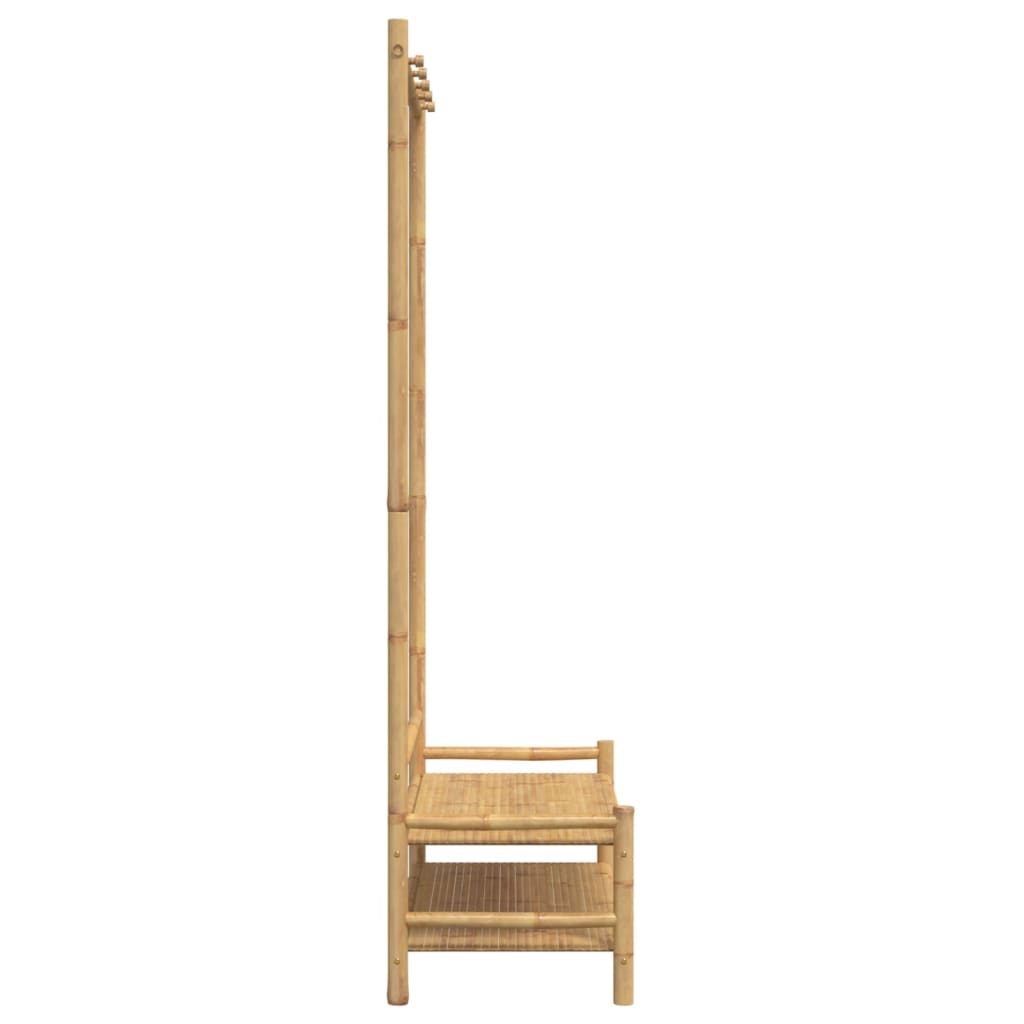 Cuier pentru haine cu rafturi, 103x40x183 cm, bambus — imaginea 6