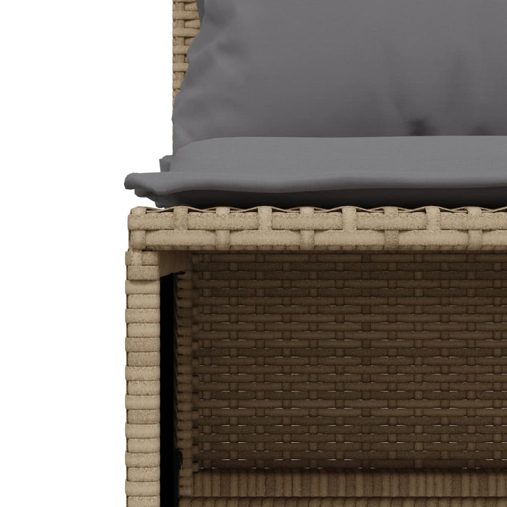 Set canapele de gradina, 4 piese, cu perne, bej, poliratan — imaginea 6