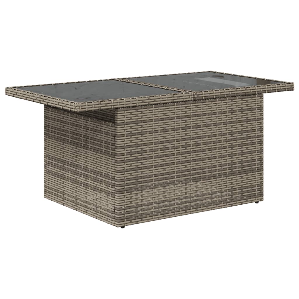 Set canapele de gradina, 7 piese, cu perne, gri, poliratan — imaginea 5