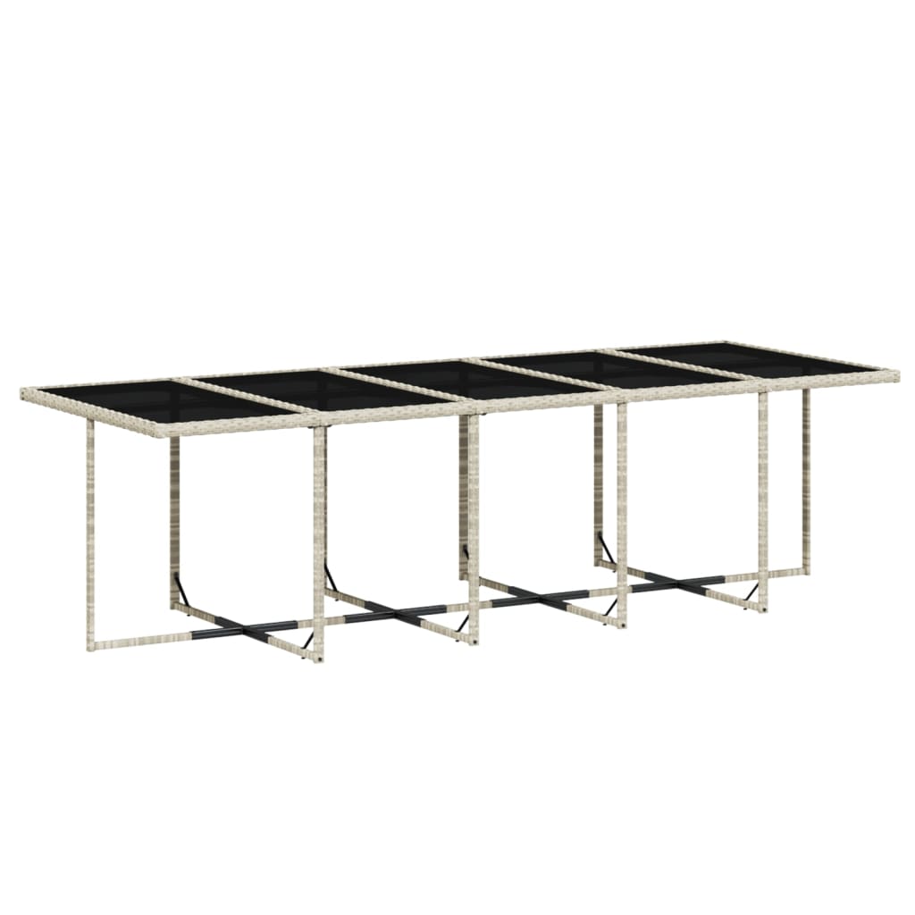 Set mobilier de gradina cu perne 11 piese gri deschis poliratan — imaginea 4